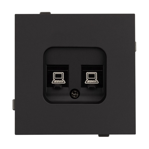 Механизм компьютерной розетки двойной SCT-TENDO-MPC2-SFPL-BK (RJ-45, CAT6) (Arlight, -)
