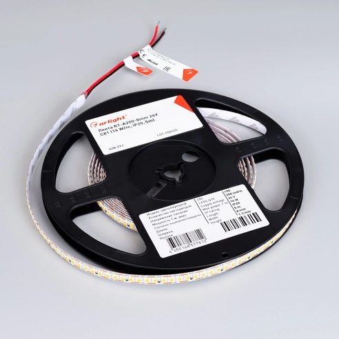 Лента светодиодная RT-A200-8mm 24V Warm2700-CX1 (16 W/m, IP20, 5m) (Arlight, резка 1 светодиод)