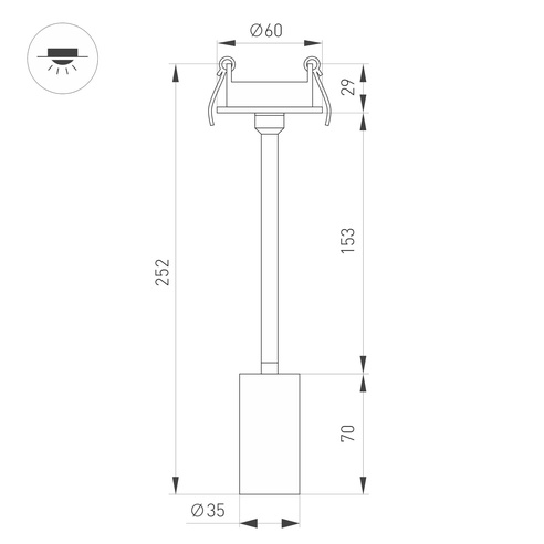 Светильник LGD-PERISCOPE-R35-6W Warm3000 (WH, 24 deg, 230V) (Arlight, IP40 Металл, 5 лет)