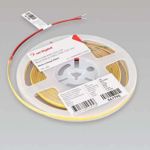 Лента светодиодная COB-X504-5mm 12V Warm2700 (6.5 W/m, IP20, CSP, 5m) (Arlight, -)