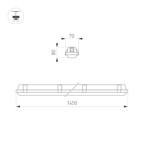 Светильник ALT-DALLAS-EMERGENCY-L1550-50W Day4000 (WH, 120 deg, 230V) (Arlight, IP66 Пластик, 5 лет)