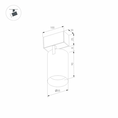 Светильник MAG-SPOT-25-R90-9W Warm3000 (BK, 30 deg, 24V, DALI) (Arlight, IP20 Металл, 3 года)