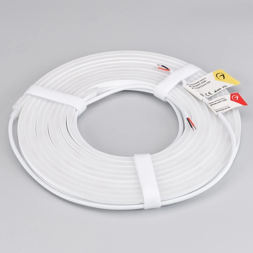 Лента светодиодная герметичная MOONLIGHT-SIDE-A120-06x12mm 24V White6000 (9.6 W/m, IP65, 5m, wire x2) (Arlight, Вывод прямой, 3 года)