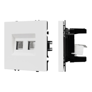 Механизм сдвоенной телефонной розетки SCT-NOBE-MTL2-SFPL-WH (RJ-11, 4C) (Arlight, Белый кварц)