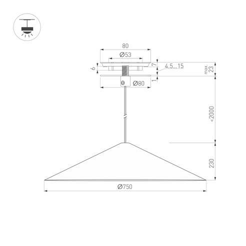 Светильник SP-MAKOTO-R750-14W Warm2700 (WH, 36 deg, 230V, TRIAC) (Arlight, IP20 Металл, 3 года)