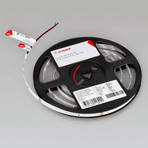 Лента светодиодная RT-A60-8mm 24V Day4000 (4.8 W/m, IP20, 2835, 5m) (Arlight, Открытый)
