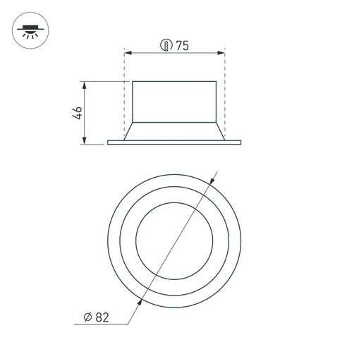 Светильник MS-BREEZE-BUILT-R82-9W Day4000 (BK, 80 deg, 230V) (Arlight, IP20 Металл, 5 лет)