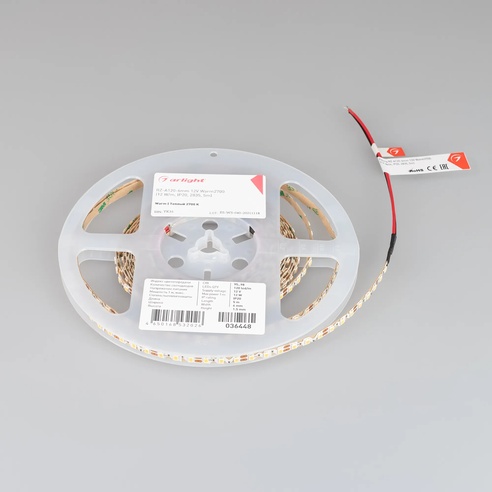 Лента светодиодная RZ-A120-6mm 12V Warm2700 (12 W/m, IP20, 2835, 5m) (Arlight, 12 Вт/м, IP20)