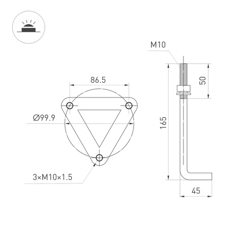 Светильник LGD-LANDMARK-BOLL-H800-20W Warm3500-MIX (GR, 300 deg, 230V) (Arlight, IP65 Металл, 5 лет)