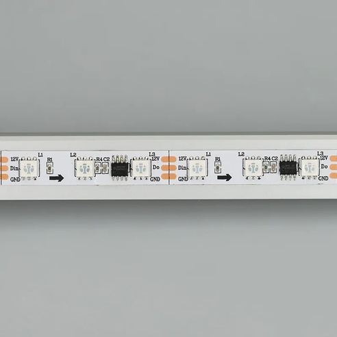 Лента светодиодная SPI-5000-5060-60 12V Cx3 RGB (10mm, 14.4W/m, IP20) (Arlight, бегущий огонь)