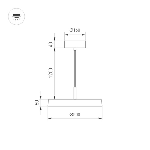 Светильник SP-ELEGANT-R500-37W Day4000 (BK, 120 deg, 230V) (Arlight, IP20 Металл, 3 года)