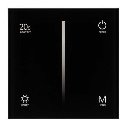 Панель SMART-P6-DIM-G-IN Black (12-24V, 4x3A, Sens, 2.4G) (Arlight, IP20 Пластик, 5 лет)