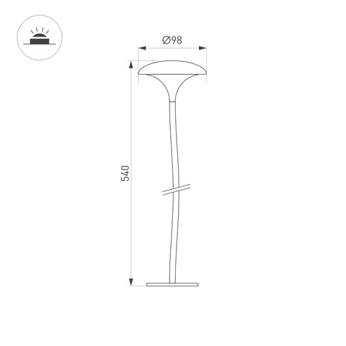 Светильник KT-MUCENA-BOLL-B-H540-4W Warm3000 (WH, 100 deg, 24V) (Arlight, IP65 Металл, 3 года)