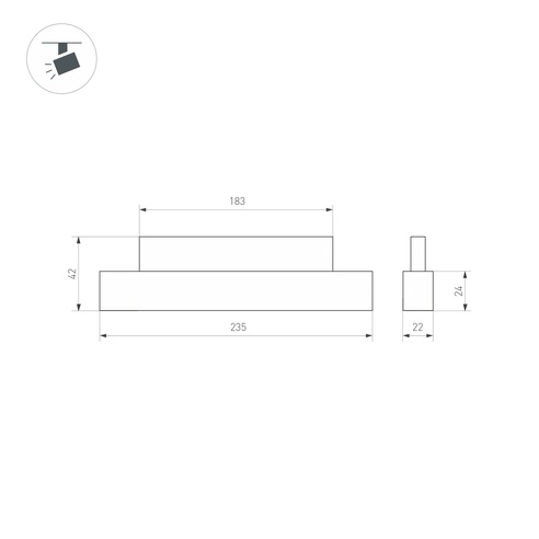 Светильник MAG-ORIENT-FLAT-L235-8W Warm3000 (BK, 100 deg, 48V) (Arlight, IP20 Металл, 5 лет)
