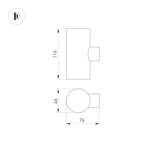 Светильник LGD-RAY-WALL-TWIN-R46-2x3W Day4000 (GR, 24 deg, 230V) (Arlight, IP65 Металл, 3 года)
