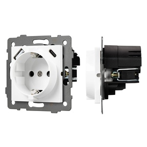 Механизм розетки с быстрой USB зарядкой SCT-MUAC-PL-WH-V (250V, 16A) (Arlight, -)