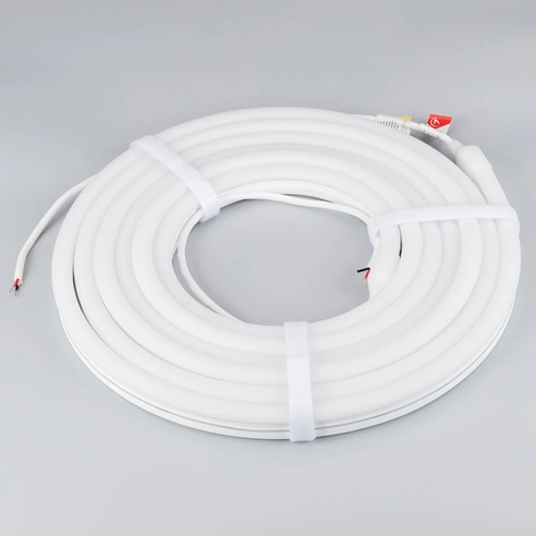 Лента светодиодная герметичная MOONLIGHT-SIDE-A140-12x24mm 24V Warm3000 (9.6 W/m, IP68, 5m, wire x2) (Arlight, Вывод прямой, 3 года)