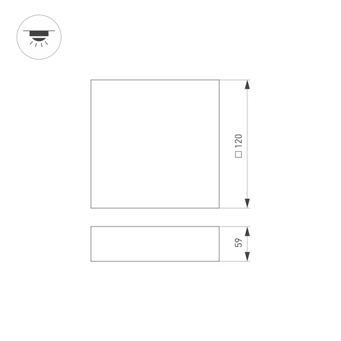 Светильник SP-QUADRO-S120x120-13W Warm3000 (WH, 120 deg, 230V) (Arlight, IP40 Металл, 3 года)