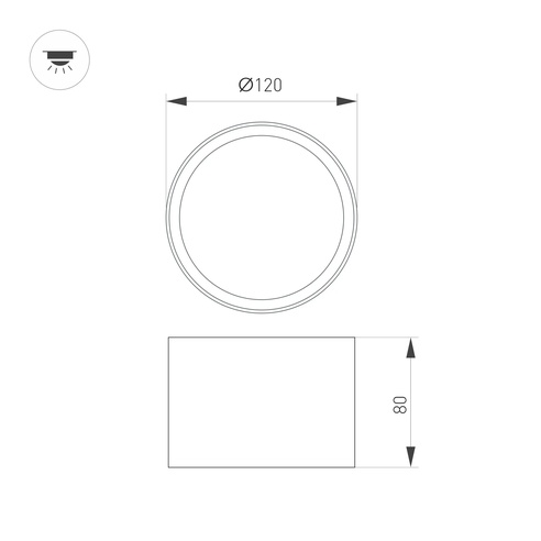 Светильник SP-BISCOTTO-R120-12W Warm3300-MIX (WH, 80 deg, 230V) (Arlight, IP54 Металл, 5 лет)