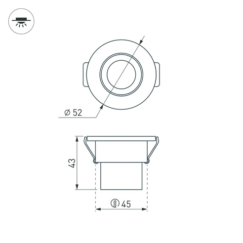 Светодиодный светильник LTM-R52WH 3W Day White 30deg (Arlight, IP40 Металл, 3 года)