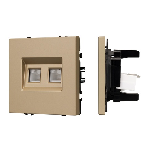 Механизм сдвоенной компьютерной розетки SCT-NOBE-MPC2-SFPL-GD (RJ-45, CAT6) (Arlight, -)