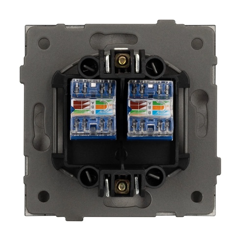 Механизм компьютерной розетки двойной SCT-TENDO-MPC2-PL-BK (RJ-45, CAT6) (Arlight, -)