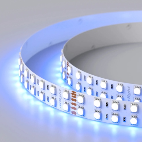 Лента светодиодная RT 2-5000 24V RGB-White 2x2 (5060, 720 LED, LUX) (Arlight, 32 Вт/м, IP20)