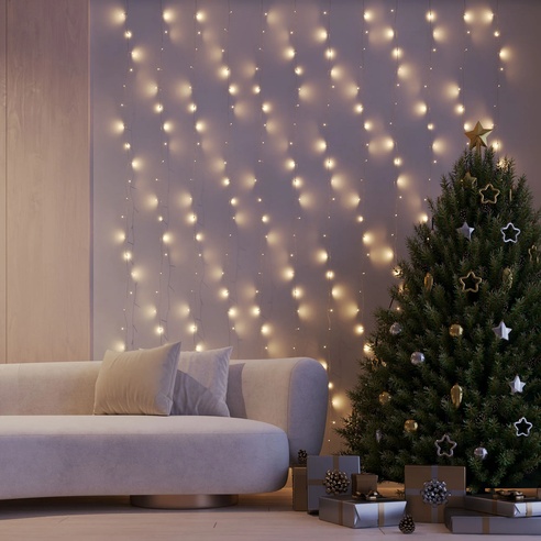 Светодиодная гирлянда ARD-CURTAIN-HOME-2000x2500-CLEAR-300LED Warm (230V, 12W) (Ardecoled, IP20)