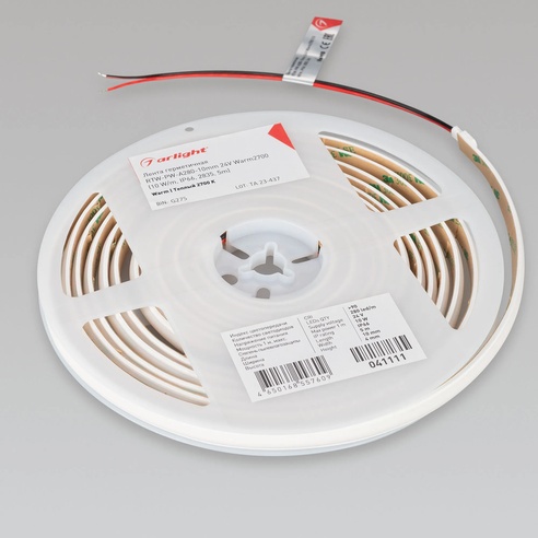 Лента светодиодная герметичная RTW-PW-A280-10mm 24V Warm2700 (10 W/m, IP66, 2835, 5m) (Arlight, Матовая)