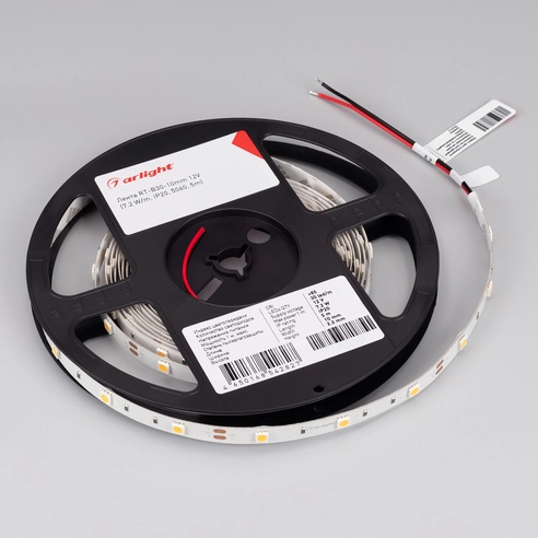 Лента светодиодная RT-B30-10mm 12V Warm3000 (7.2 W/m, IP20, 5060, 5m) (Arlight, 7.2 Вт/м, IP20)