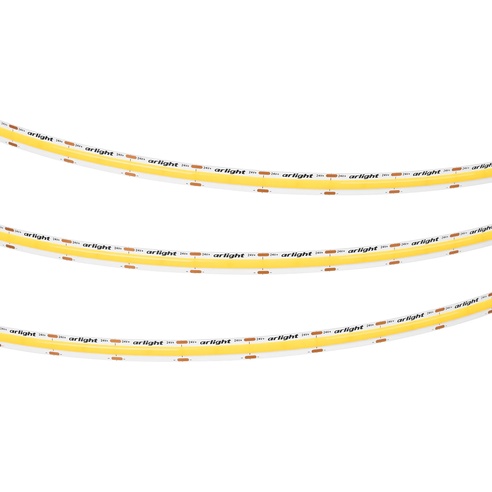 Лента COB-X576-10mm 24V Warm3500 (15 W/m, IP20, 5m) (Arlight, высок.эфф.150 лм/Вт)