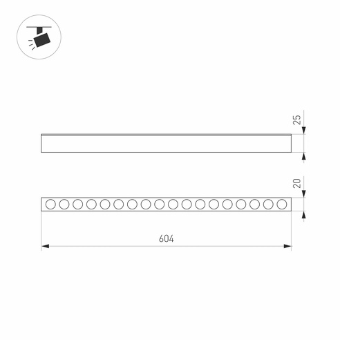 Светильник MAG-DOTS-25-L600-18W Warm3000 (WH, 30 deg, 24V) (Arlight, IP20 Металл, 3 года)