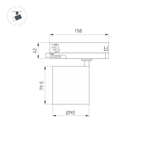 Светильник LGD-DYKE-4TR-R90-26W Day4000 (WH, 38 deg, 230V) (Arlight, IP20 Металл, 5 лет)