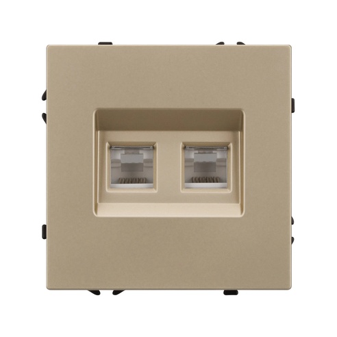Механизм сдвоенной компьютерной розетки SCT-NOBE-MPC2-SFPL-GD (RJ-45, CAT6) (Arlight, -)