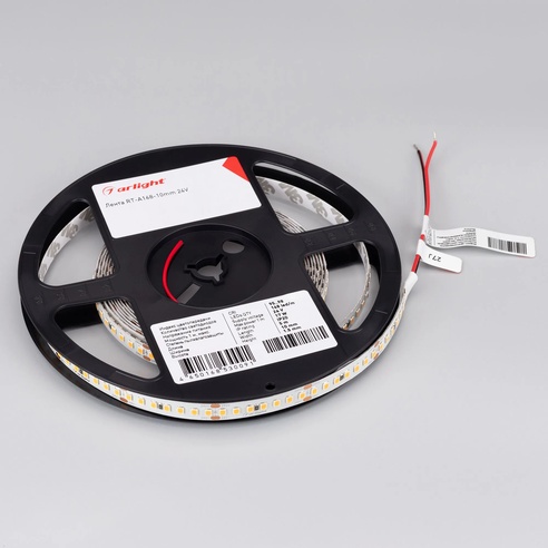 Лента светодиодная RT-A168-10mm 24V White6000 (17 W/m, IP20, 2835, 5m) (Arlight, Открытый)
