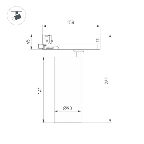 Светильник LGD-GERA-4TR-R90-40W Day4000 (BK, 24 deg, 230V) (Arlight, IP20 Металл, 5 лет)