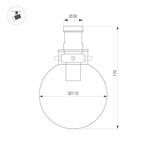 Светильник ART-APRIORI-ZORB-С-R110-5W Warm3000 (OG, 85 deg, 48V) (Arlight, IP20 Металл, 3 года)