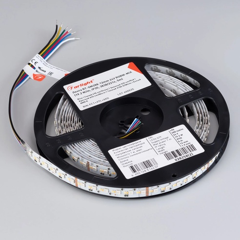 Лента светодиодная RT-GM288-12mm 24V RGBW-MIX (19.2 W/m, IP20, 3838/2216, 5m) (Arlight, Открытый)