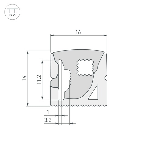 Силиконовый профиль WPH-FLEX-1616-SIDE-S11-5m WHITE (Arlight, Силикон)