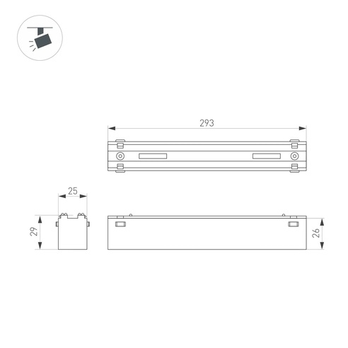 Светильник MAG-VIBE-FLAT-L293-12W Day4000 (BK, 100 deg, 48V) (Arlight, IP20 Металл, 5 лет)