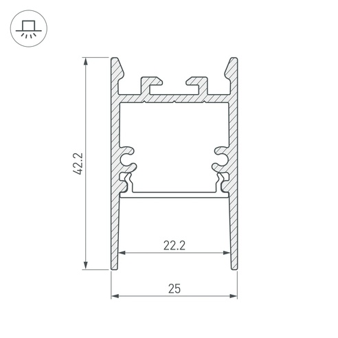 Профиль SL-COMFORT-2542-2000 ANOD (Arlight, Алюминий)