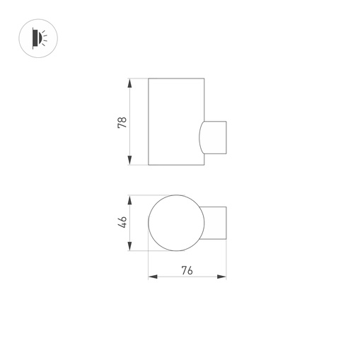 Светильник LGD-RAY-WALL-R46-3W Warm3000 (GR, 24 deg, 230V) (Arlight, IP65 Металл, 3 года)