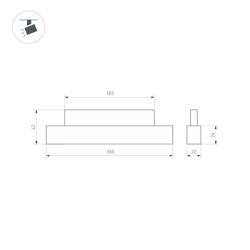 Светильник MAG-ORIENT-FLAT-L350-12W Warm3000 (BK, 100 deg, 48V, DALI) (Arlight, IP20 Металл, 5 лет)