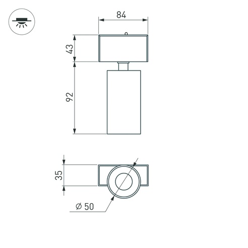 Светильник MAG-SPOT-45-R85-7W Warm3000 (BK, 24 deg, 24V, DALI) (Arlight, IP20 Металл, 3 года)