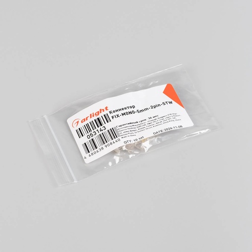 Коннектор FIX-MONO-5mm-2pin-STW  (Arlight, Прозрачный)