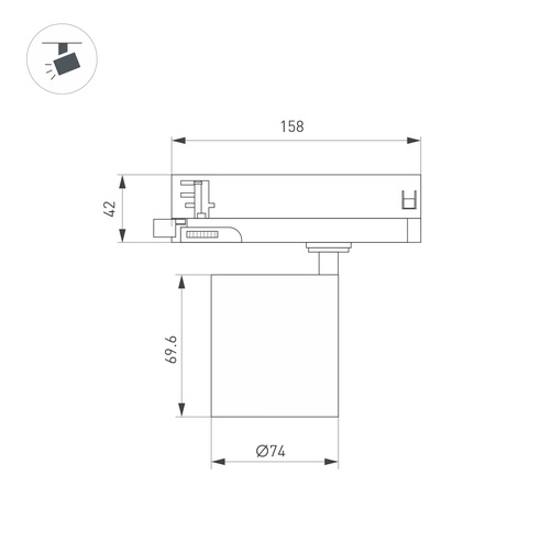Светильник LGD-DYKE-4TR-R75-16W Warm3000 (WH, 50 deg, 230V) (Arlight, IP20 Металл, 5 лет)