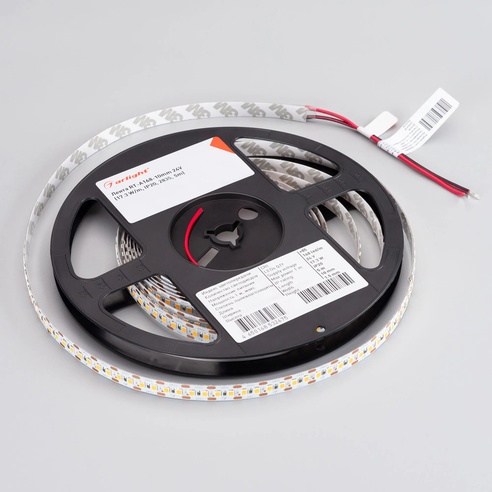 Лента светодиодная RT-A168-10mm 24V Day4000-CX2 (17.3 W/m, IP20, 2835, 5m) (Arlight, резка 2 светодиода)