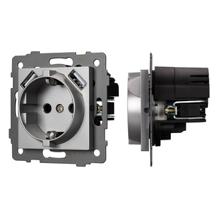 Механизм розетки с USB зарядкой SCT-MUAA-PL-GR-V (250V, 16A) (Arlight, -)