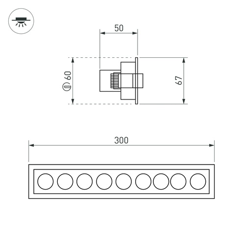 Светильник MS-ORIENT-BUILT-TURN-TC-S67x300-20W Day4000 (WH-BK, 30 deg, 230V) (Arlight, IP20 Металл, 5 лет)
