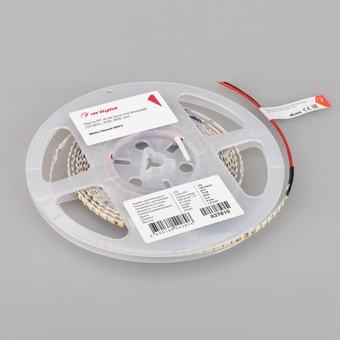Лента светодиодная RT-A160-5mm 24V White6000 (15 W/m, IP20, 2835, 5m) (Arlight, Открытый)